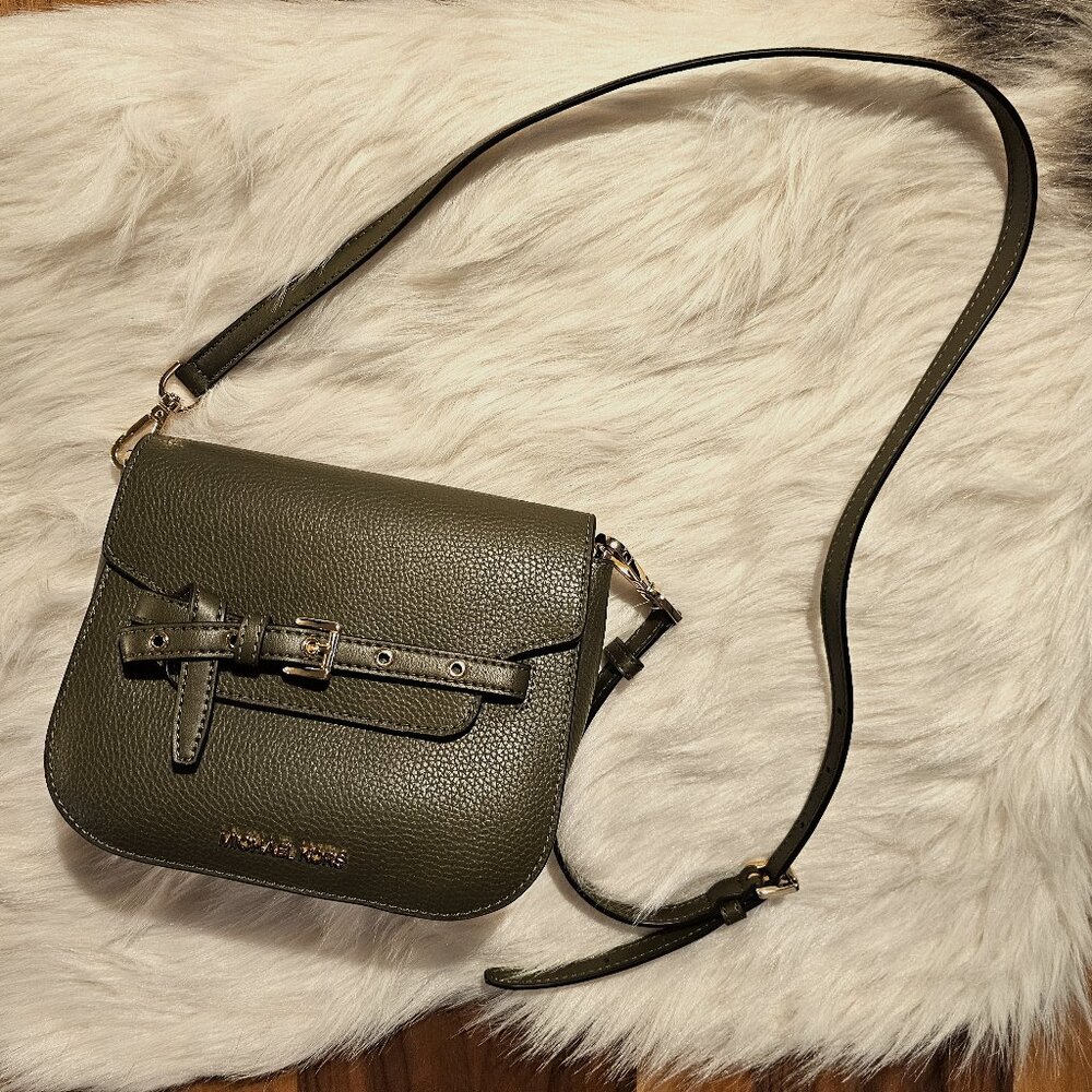 Michael Kors Khaki Purse Pebbled Leather